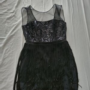 BCBG Black Sequin Backless Dress